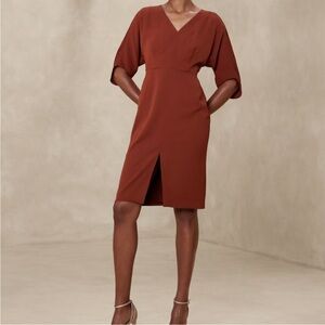 Banana Republic Factory - Knee-length Sheath Dress - burnt caramel - size 8